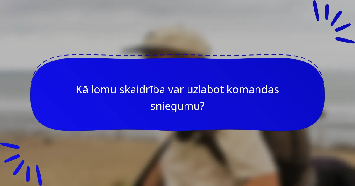 Kā lomu skaidrība var uzlabot komandas sniegumu?
