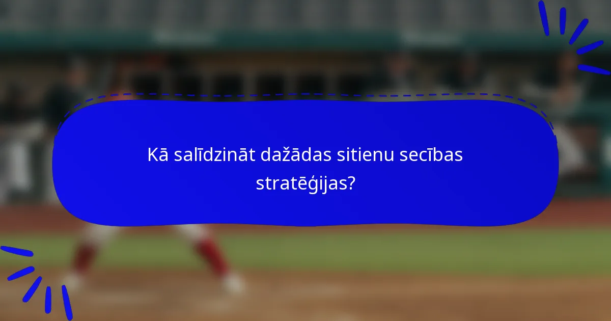 Kā salīdzināt dažādas sitienu secības stratēģijas?