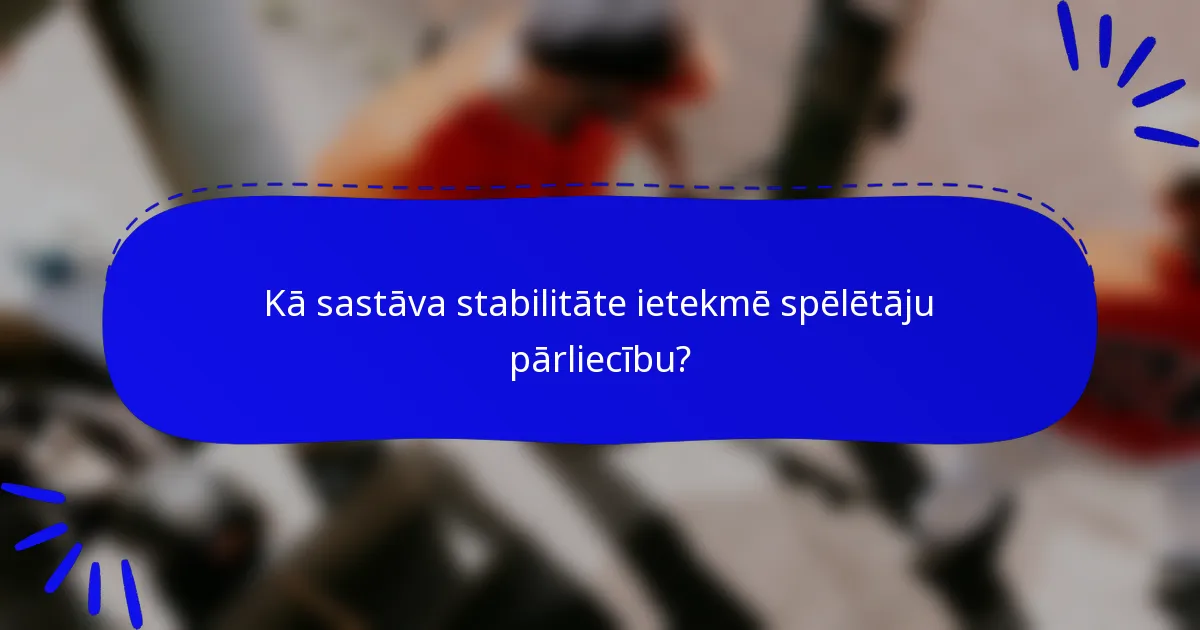 Kā sastāva stabilitāte ietekmē spēlētāju pārliecību?