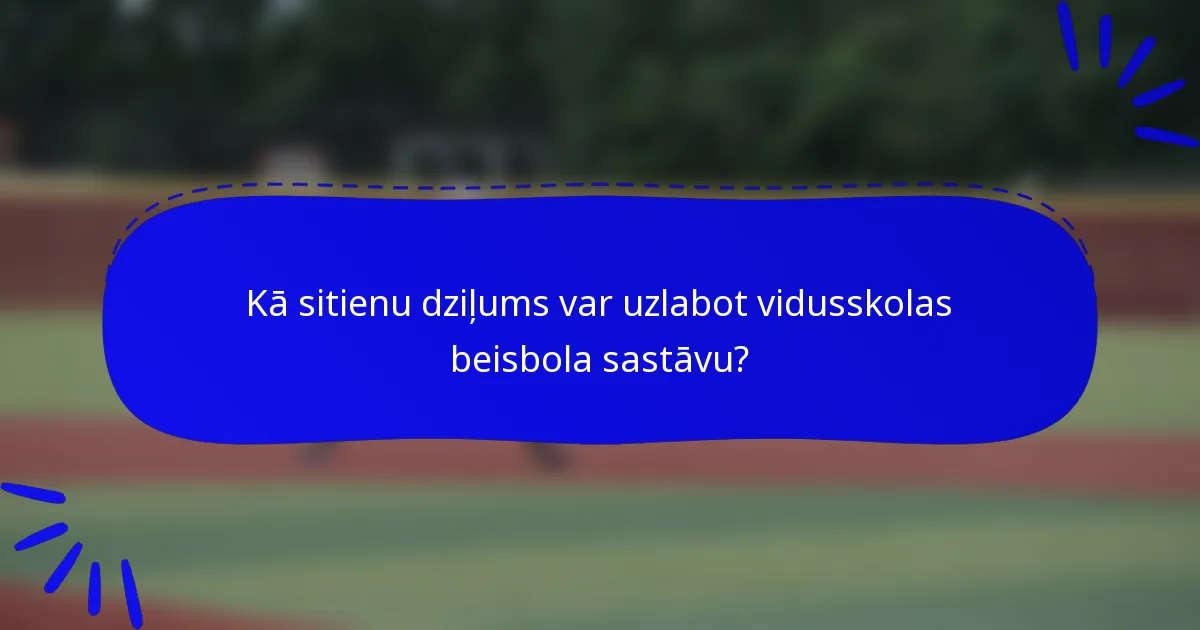 Kā sitienu dziļums var uzlabot vidusskolas beisbola sastāvu?