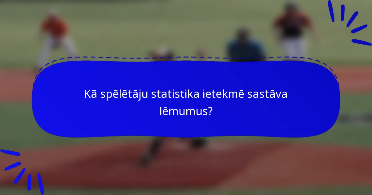 Kā spēlētāju statistika ietekmē sastāva lēmumus?