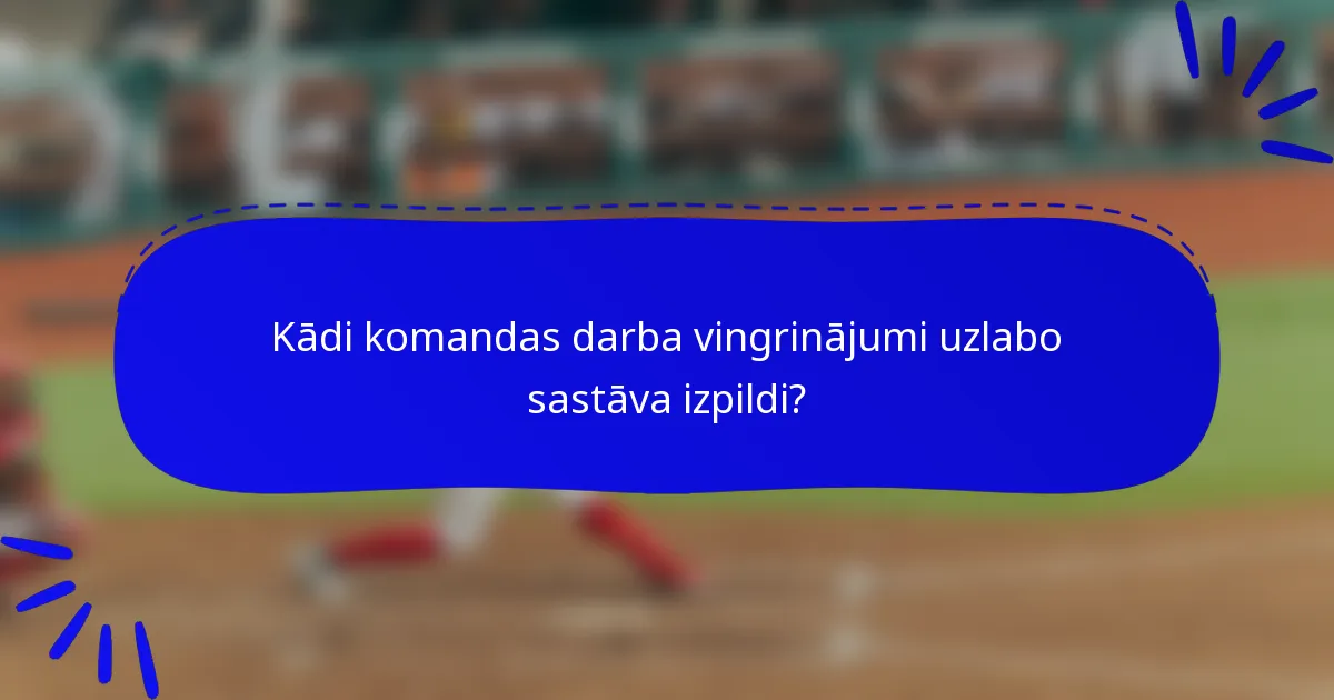 Kādi komandas darba vingrinājumi uzlabo sastāva izpildi?