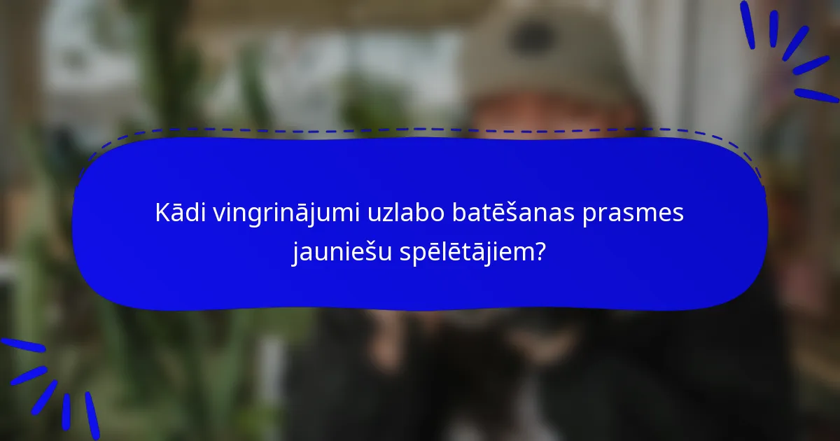 Kādi vingrinājumi uzlabo batēšanas prasmes jauniešu spēlētājiem?