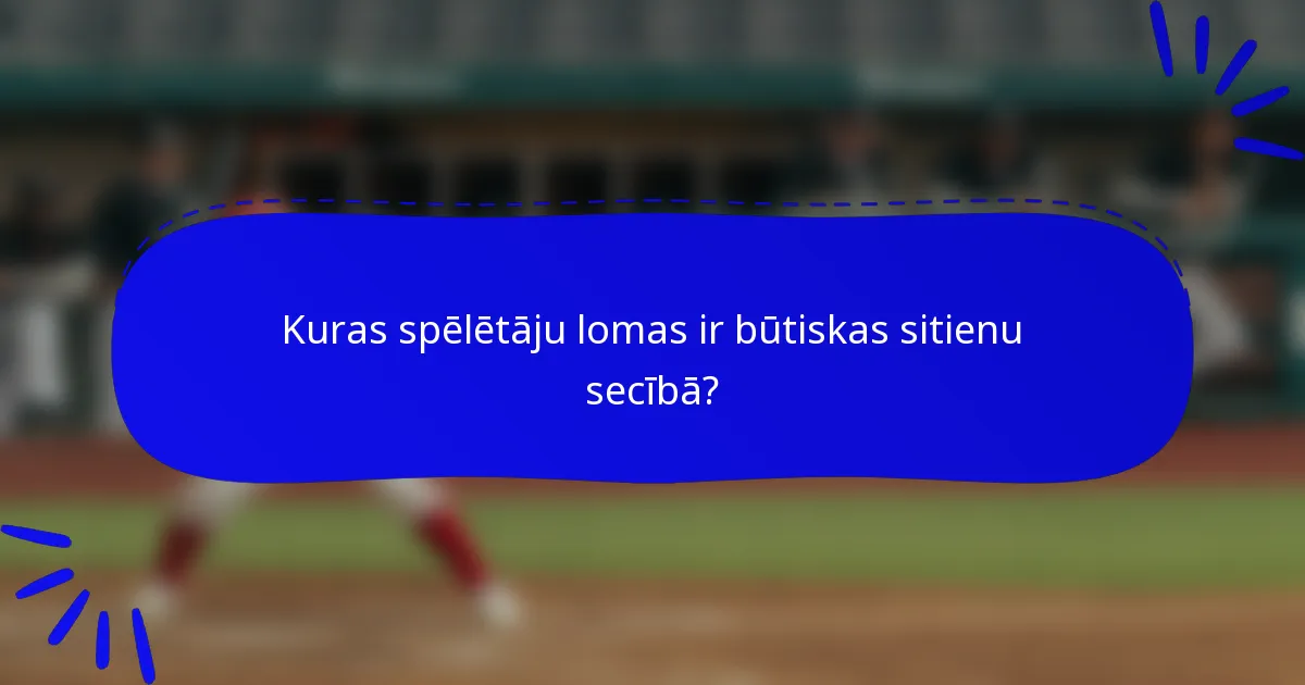 Kuras spēlētāju lomas ir būtiskas sitienu secībā?