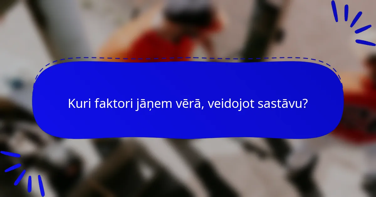 Kuri faktori jāņem vērā, veidojot sastāvu?